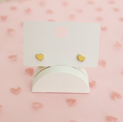 The Pierced Peanut earring co gold heart shaped hypoallergenic screw backs for stud earrings.