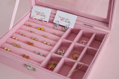 Pink Jewellery Box - Glass Lid