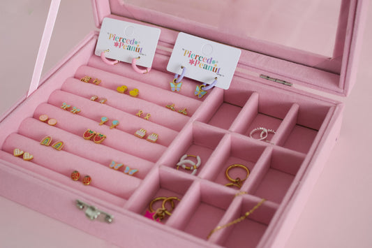 Glass Lid Jewellery Box (3 colours)